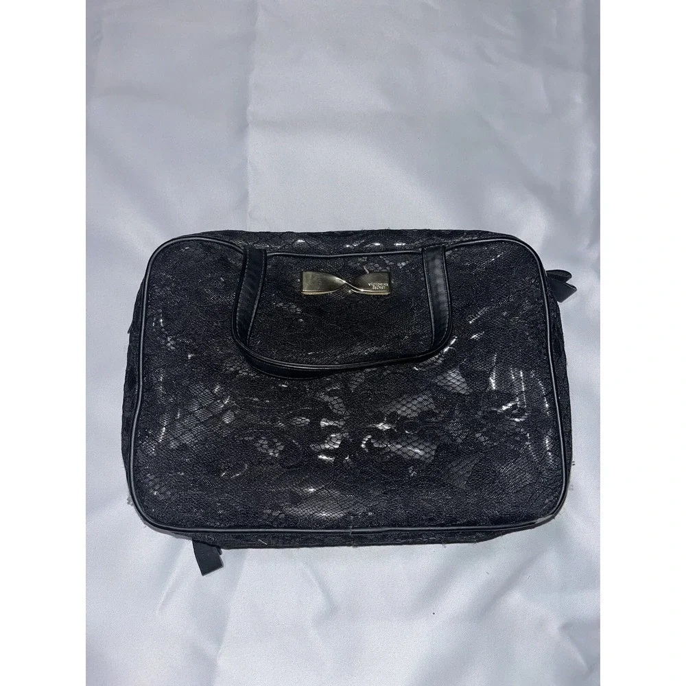 VICTORIAS‎ SECRET LACE HANGING FOLDABLE TRAVEL JETSETTER COSMETIC BAG CASE